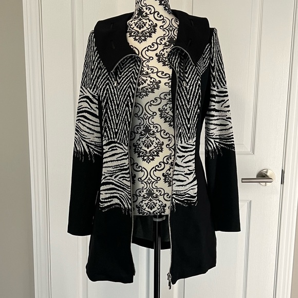Frank Lyman. For Melanie Lyne. NWT. Zip up zebra print midi dress/ blazer. SZ 8. - Picture 2 of 14